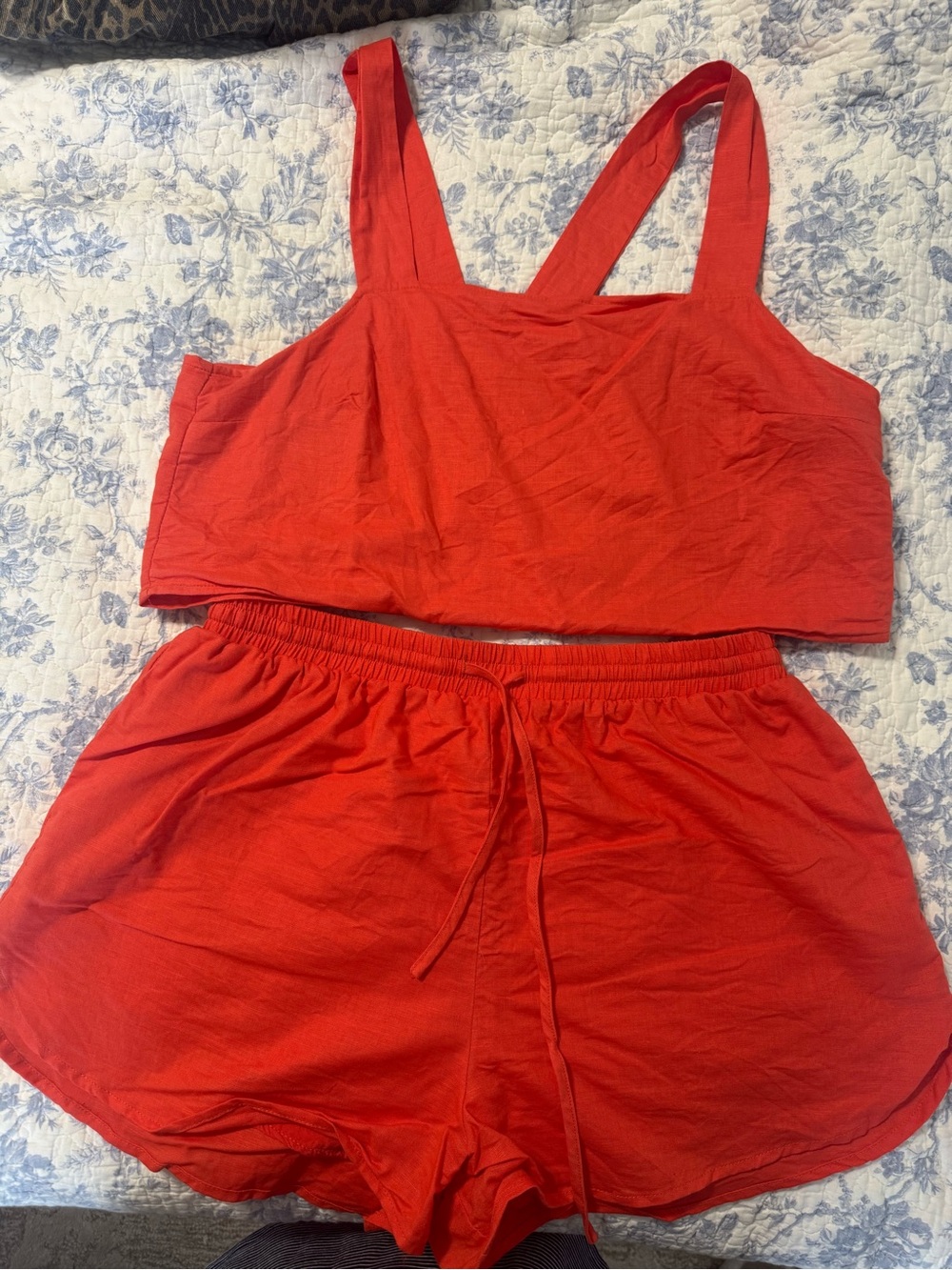 Buddy Love Orange Cropped Tank & Drawstring Shorts Set